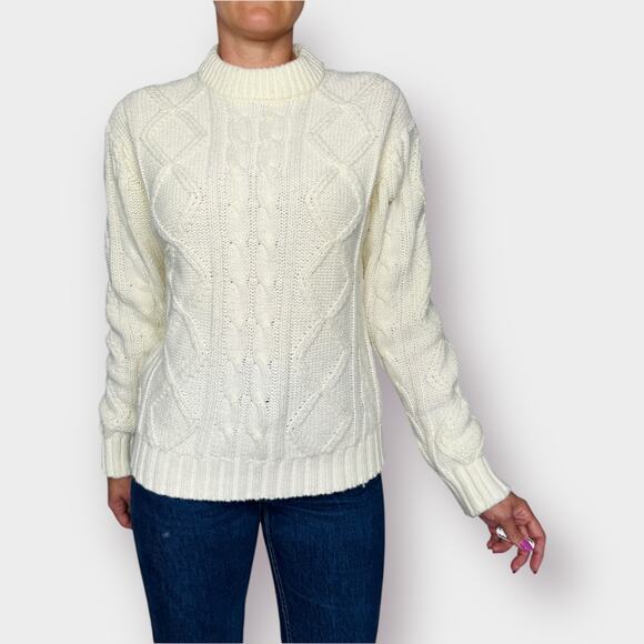 80s‎ Kings Road Cream Chunky Knit Sweater - Picture 1 of 5
